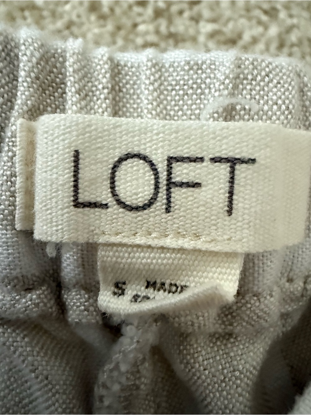 LOFT Cream and White Striped Wide-Leg Pants - Picture 2 of 3
